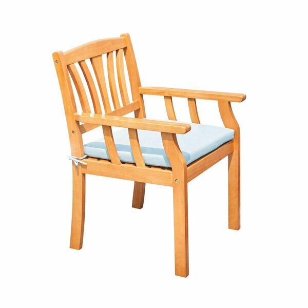 Homeroots 35 x 24 x 24 in. Light Honey Wood Dining Armchair with Vertical Slats 389992